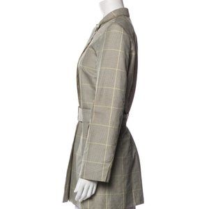 LORO PIANA HOUNDSTOOTH MIDI TRENCH - MINT